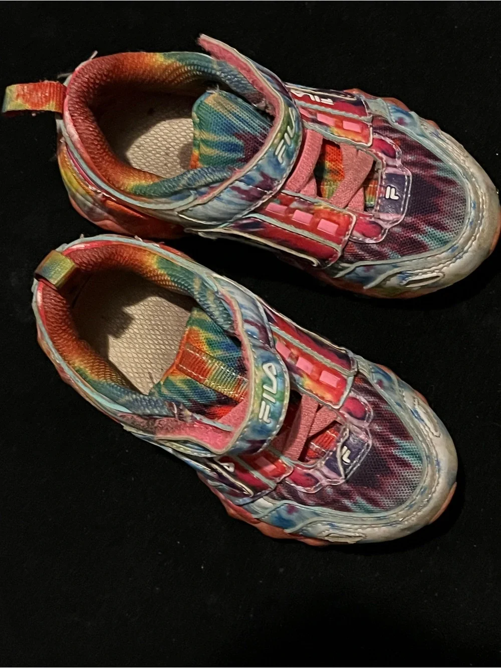 FILA Kids Tie Dye Hook & Loop Athletic Sneakers Size 7C Toddler Multicolor